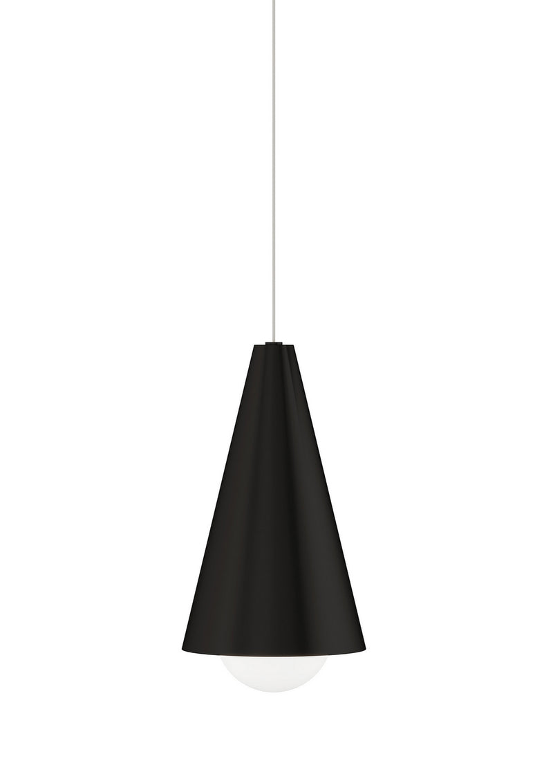 Visual Comfort Modern 700MPJNIB-LED930 LED Pendant, Nightshade Black