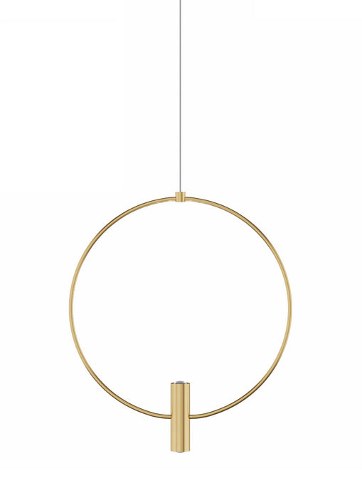 Visual Comfort Modern 700MPLAY13NB-LED930 LED Pendant, Natural Brass