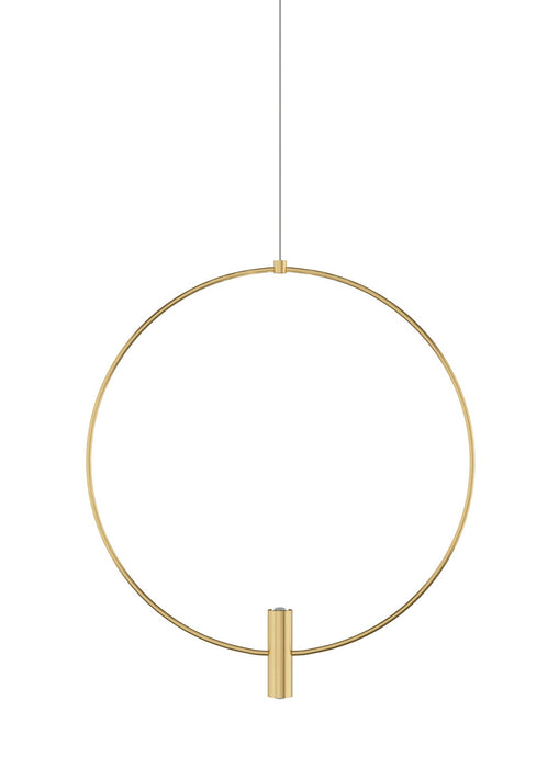 Visual Comfort Modern 700MPLAY18NB-LED930 LED Pendant, Natural Brass