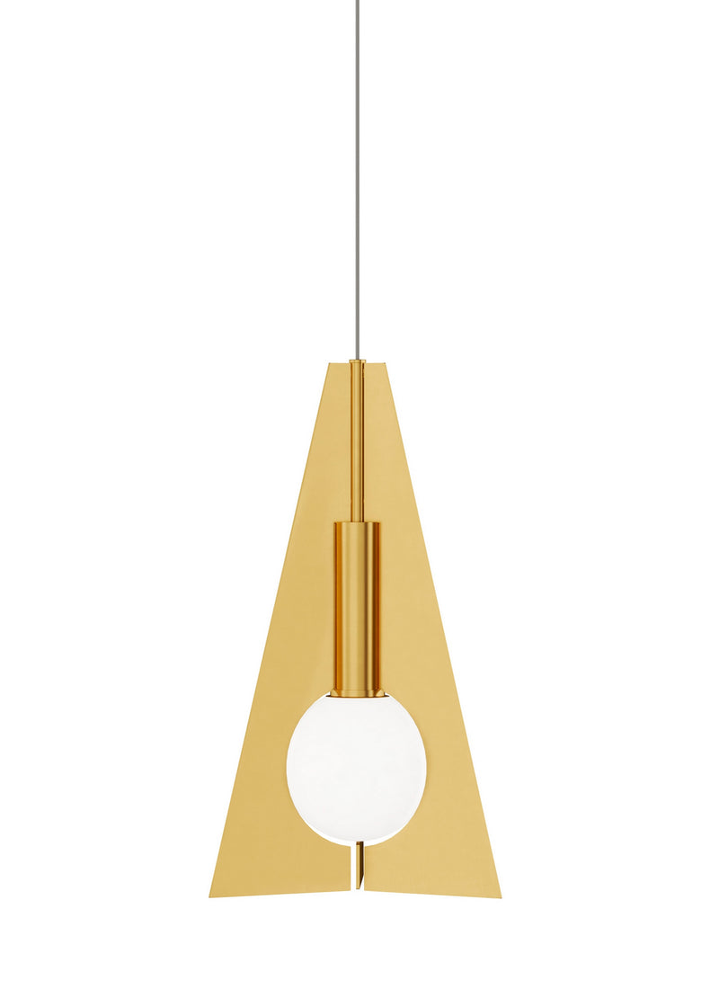 Visual Comfort Modern 700MPOBLPNB-LED930 LED Pendant, Natural Brass
