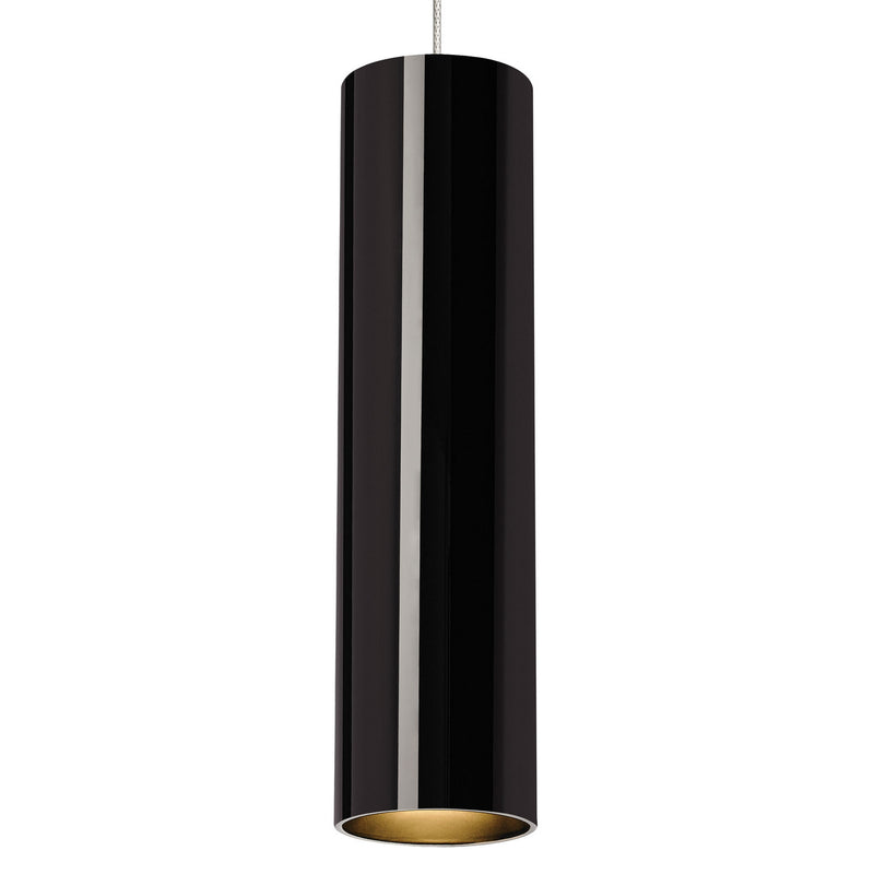 Visual Comfort Modern 700MPPPRBS One Light Pendant, Black/Satin Nickel