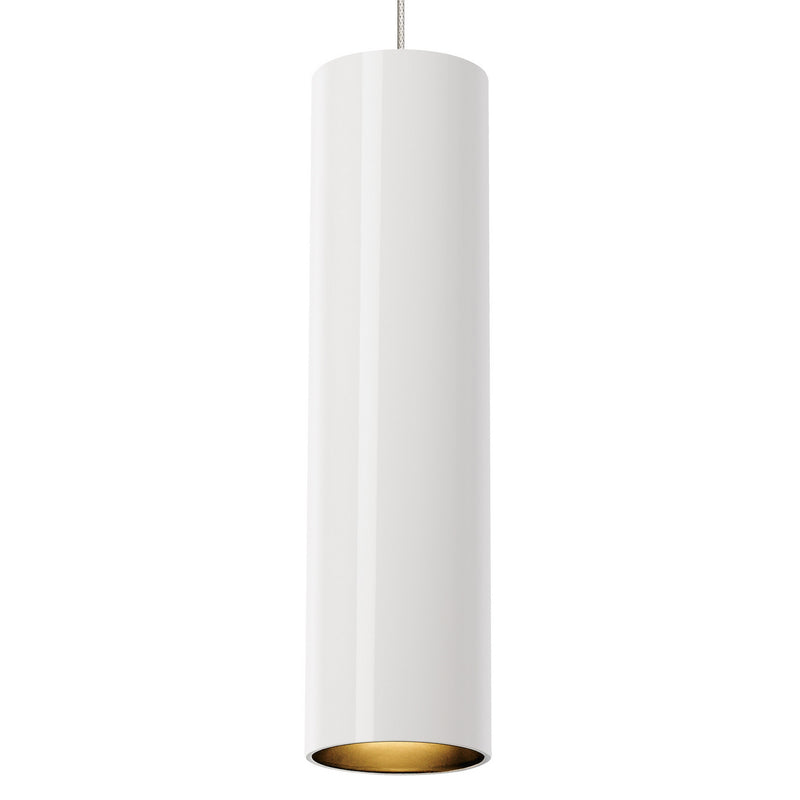 Visual Comfort Modern 700MPPPRWS One Light Pendant, White/Satin Nickel