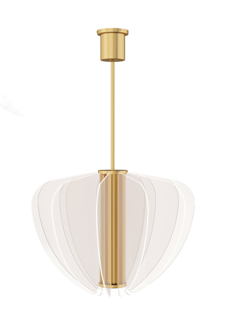 Visual Comfort Modern 700NYR28BR-LED930 LED Chandelier, Plated Brass