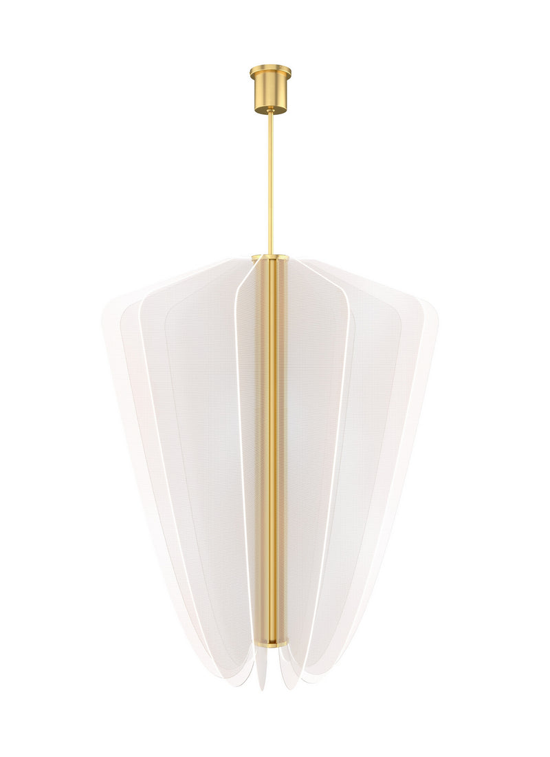 Visual Comfort Modern 700NYR42BR-LED930 LED Chandelier, Plated Brass