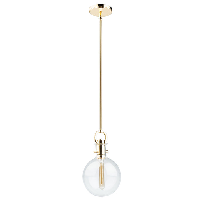 Artcraft AC10120PB One Light Pendant, Polished Brass