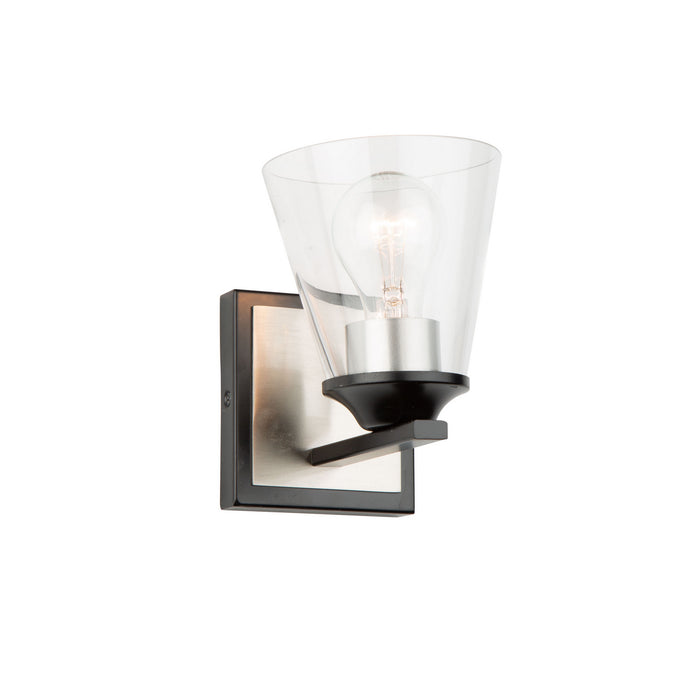 Artcraft AC11141NB One Light Wall Sconce, Black & Brushed Nickel