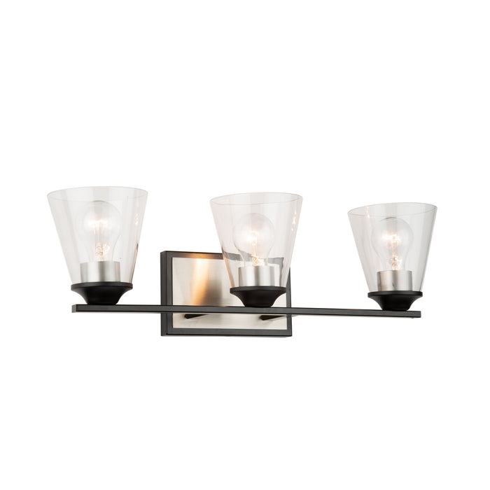 Artcraft AC11143NB Three Light Wall Sconce, Black & Brushed Nickel
