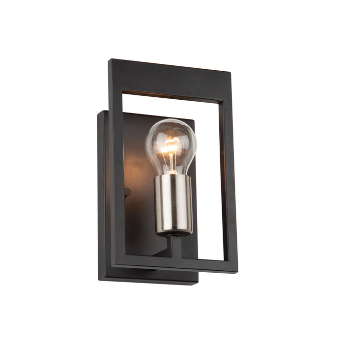 Artcraft AC11177NB One Light Wall Sconce, Black & Brushed Nickel