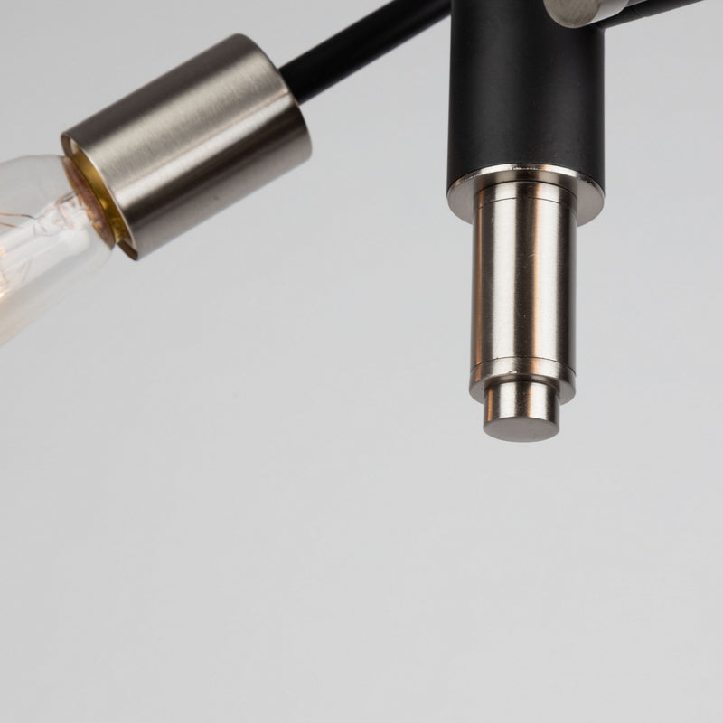 Artcraft AC11251NB Three Light Semi Flush Mount, Black & Brushed Nickel