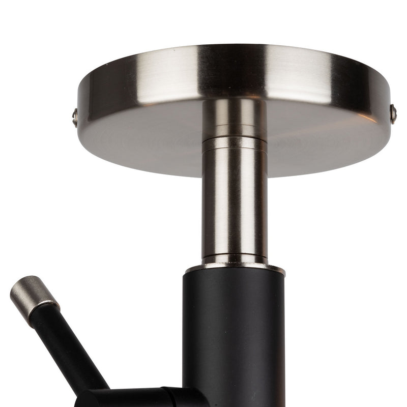 Artcraft AC11251NB Three Light Semi Flush Mount, Black & Brushed Nickel