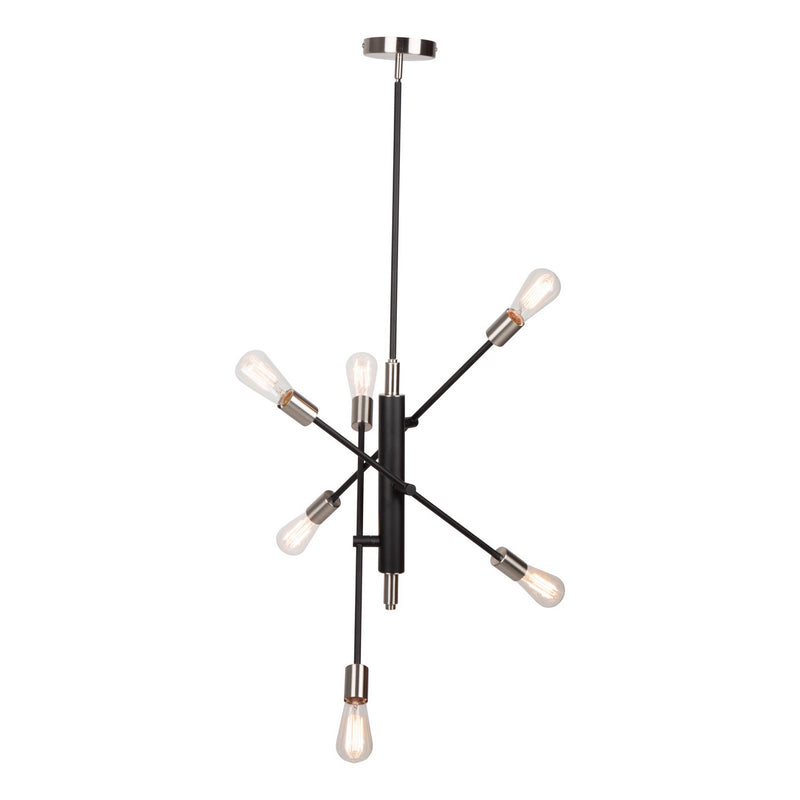 Artcraft AC11252NB Six Light Pendant, Black & Brushed Nickel