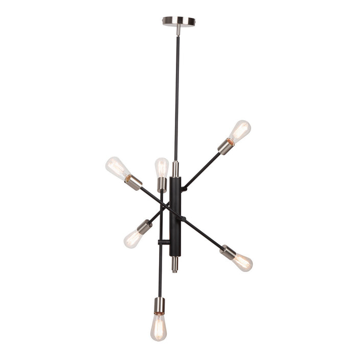 Artcraft AC11252NB Six Light Pendant, Black & Brushed Nickel