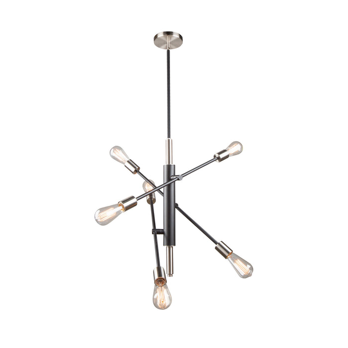 Artcraft AC11252NB Six Light Pendant, Black & Brushed Nickel