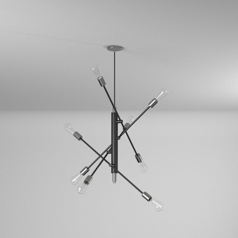 Artcraft AC11253NB Eight Light Pendant, Black & Brushed Nickel