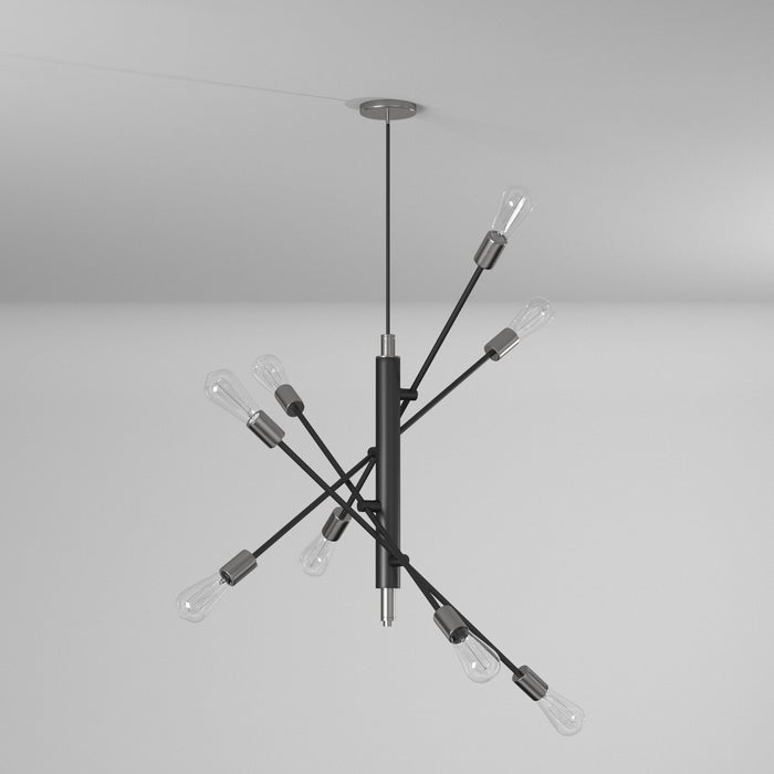 Artcraft AC11253NB Eight Light Pendant, Black & Brushed Nickel