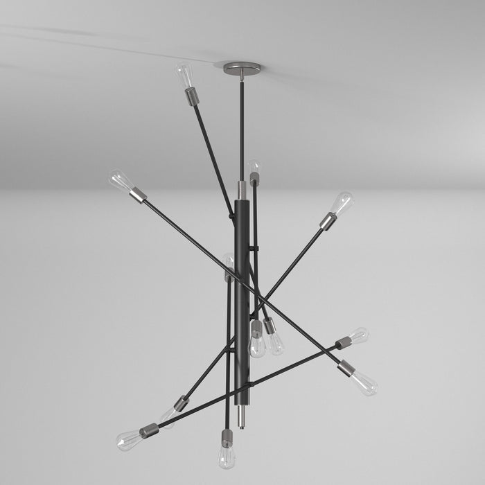Artcraft AC11255NB 12 Light Pendant, Black & Brushed Nickel