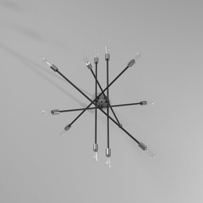 Artcraft AC11255NB 12 Light Pendant, Black & Brushed Nickel