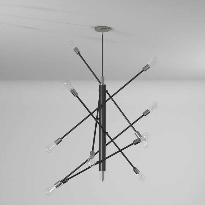 Artcraft AC11255NB 12 Light Pendant, Black & Brushed Nickel