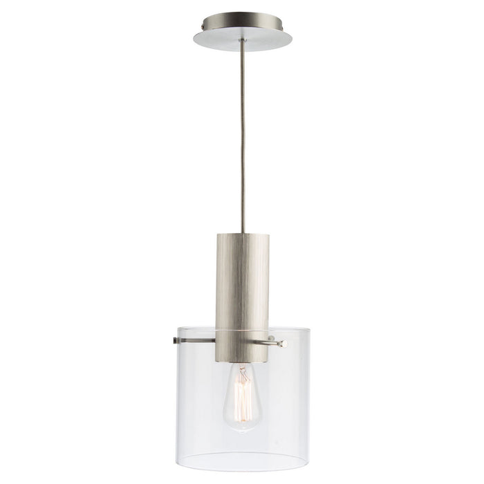 Artcraft AC11520CL One Light Pendant, Brushed Aluminum & Clear Glass