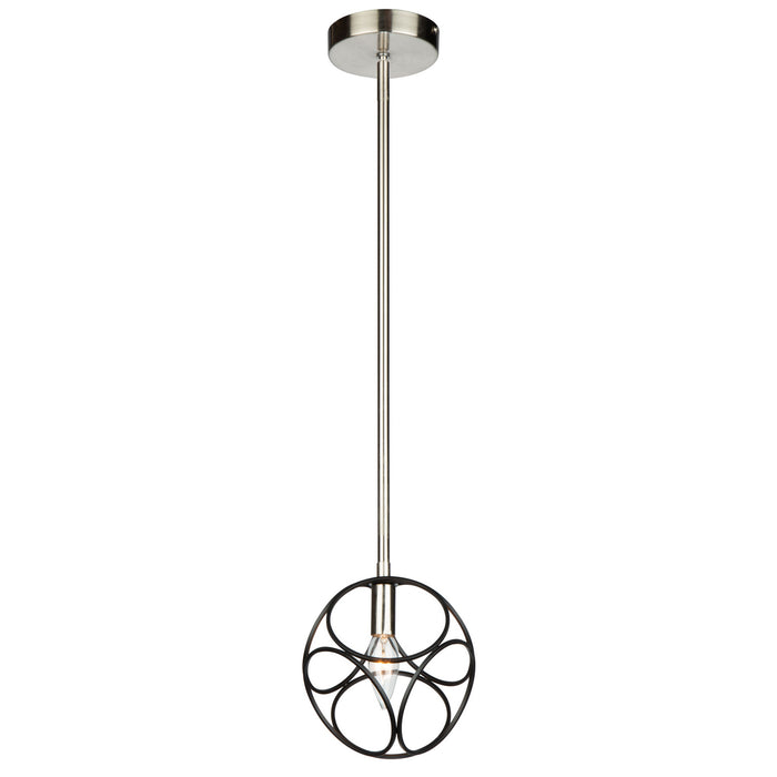 Artcraft AC11561NB One Light Pendant, Matte Black & Satin Nickel
