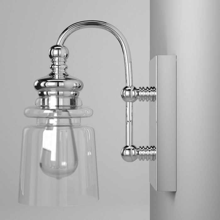 Artcraft AC11591PN One Light Wall Sconce, Polished Nickel