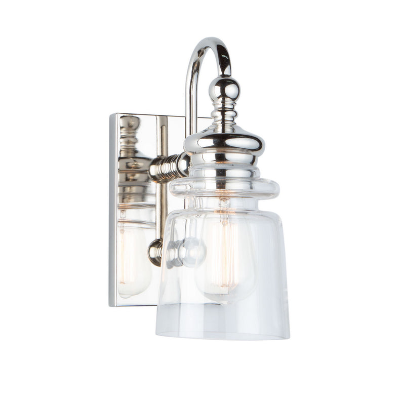 Artcraft AC11591PN One Light Wall Sconce, Polished Nickel