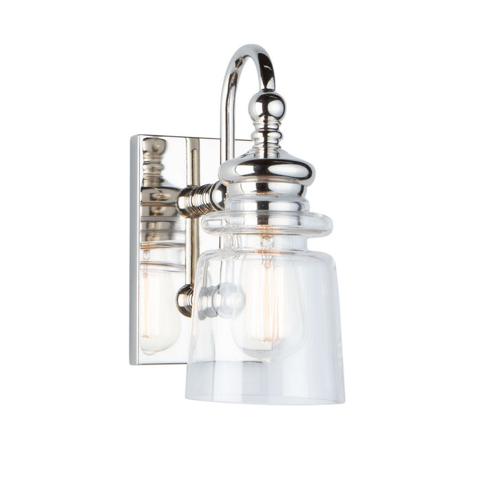 Artcraft AC11591PN One Light Wall Sconce, Polished Nickel