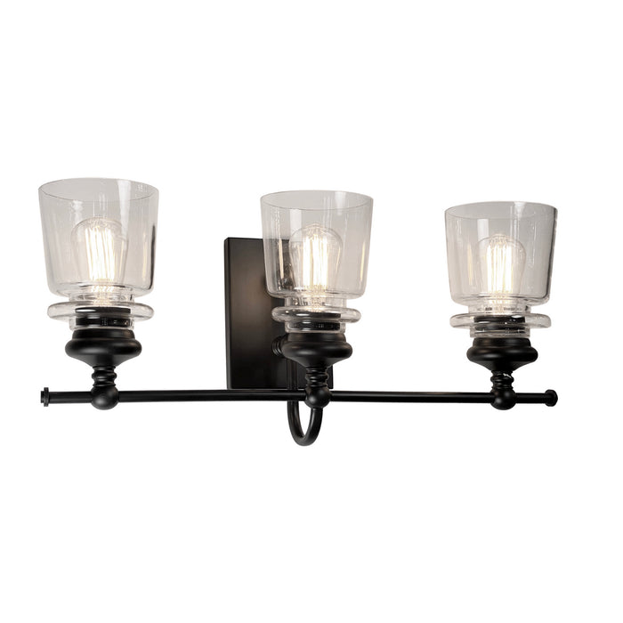 Artcraft AC11593BK Three Light Wall Sconce, Black & Brass