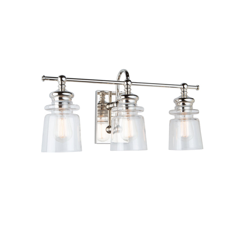 Artcraft AC11593PN Three Light Wall Sconce, Polished Nickel