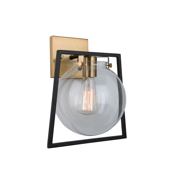Artcraft AC11602VB One Light Wall Sconce, Black & Harvest Brass