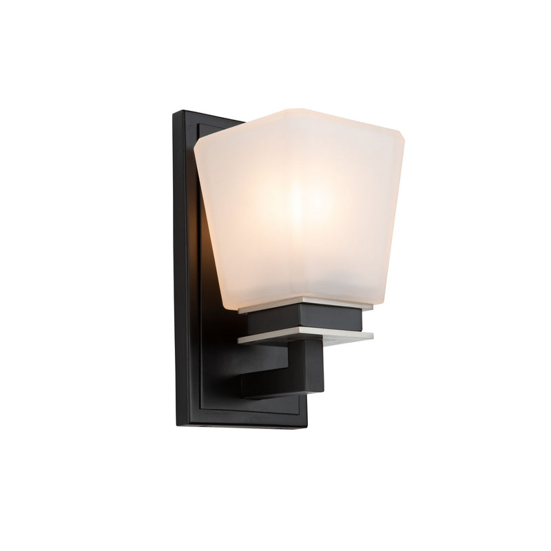 Artcraft AC11611BN One Light Wall Sconce, Black & Brushed Nickel