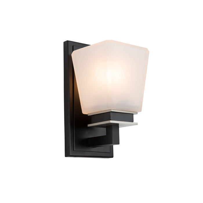 Artcraft AC11611BN One Light Wall Sconce, Black & Brushed Nickel