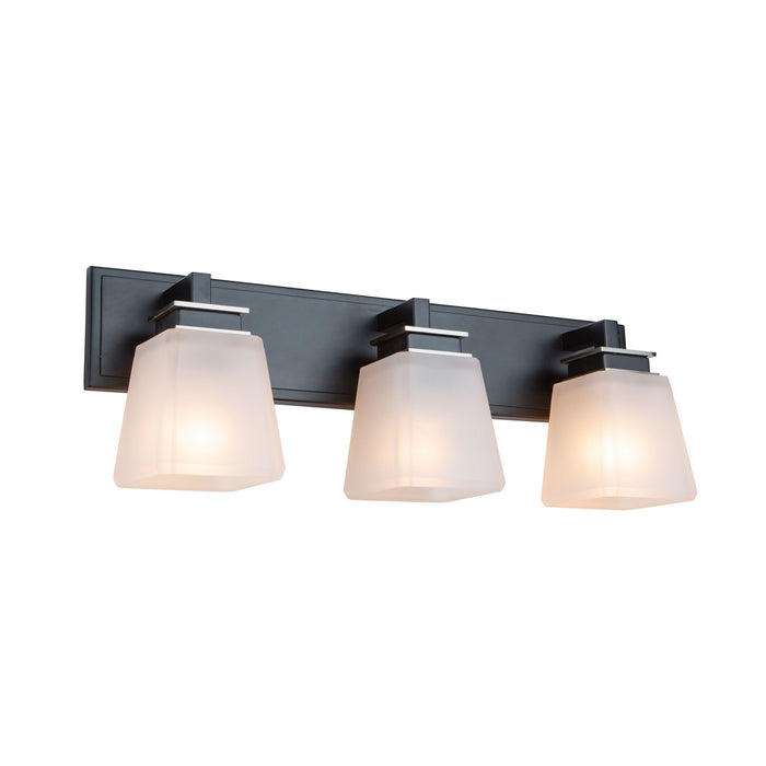 Artcraft AC11613BN Three Light Wall Sconce, Black & Brushed Nickel