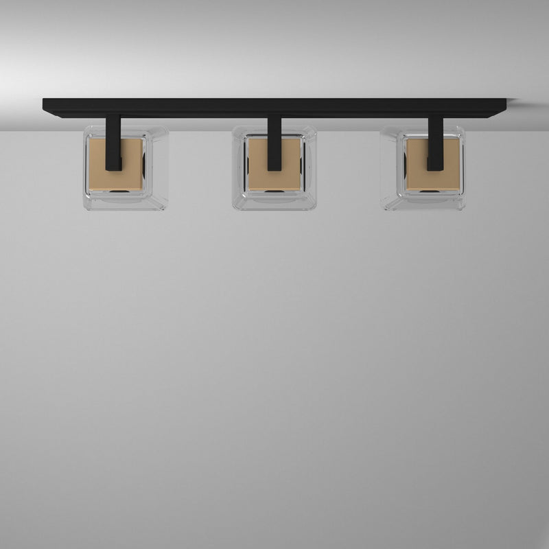 Artcraft AC11613VB Three Light Wall Sconce, Black & Brass