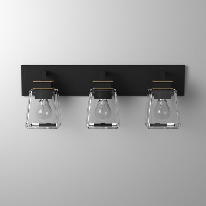 Artcraft AC11613VB Three Light Wall Sconce, Black & Brass