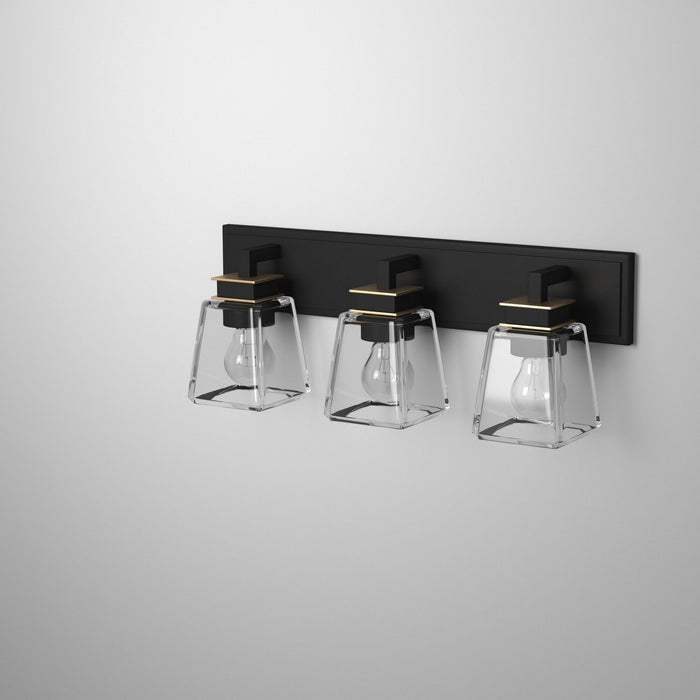 Artcraft AC11613VB Three Light Wall Sconce, Black & Brass