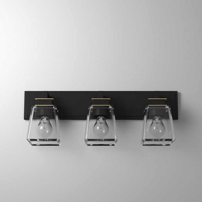 Artcraft AC11613VB Three Light Wall Sconce, Black & Brass