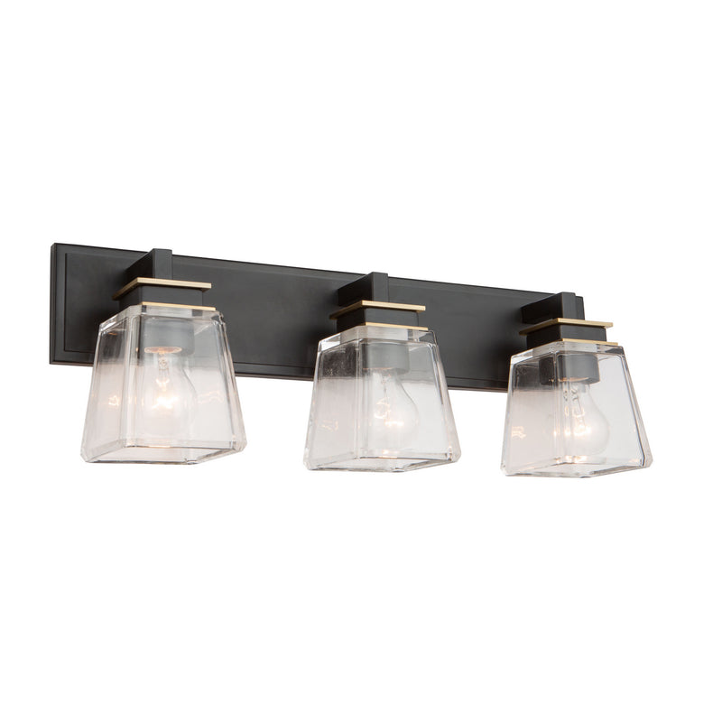 Artcraft AC11613VB Three Light Wall Sconce, Black & Brass