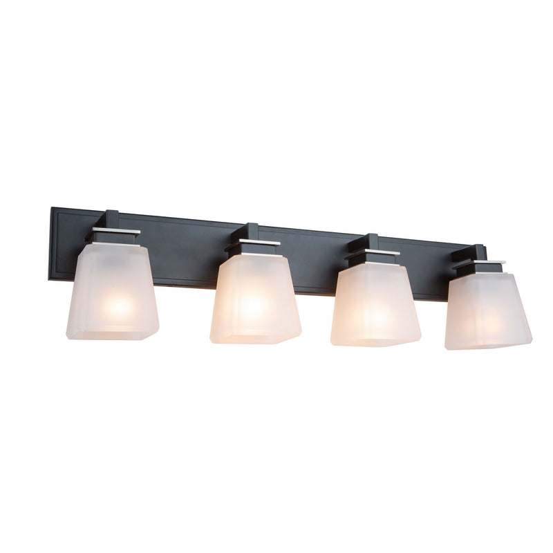 Artcraft AC11614BN Four Light Wall Mount, Black & Brushed Nickel