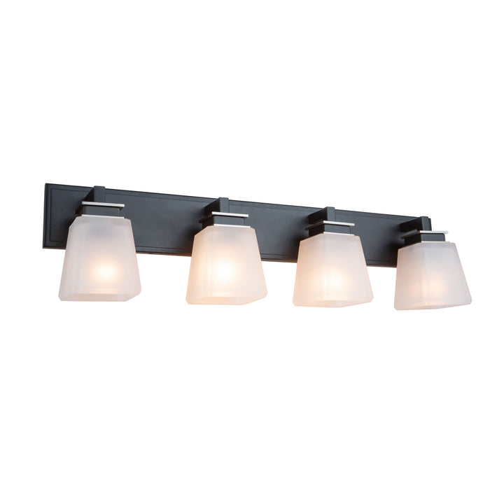 Artcraft AC11614BN Four Light Wall Mount, Black & Brushed Nickel