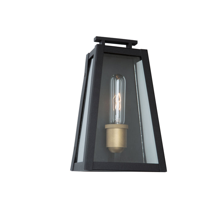 Artcraft AC8107BK One Light Outdoor Wall Mount, Black, Vintage Gold