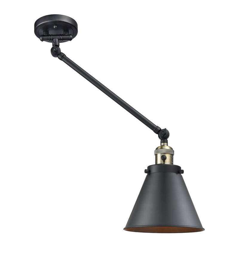 Innovations 237-BAB-M13-BK One Light Swing Arm Lamp, Black Antique Brass