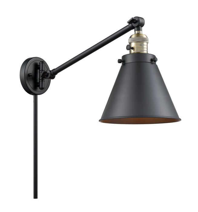 Innovations 237-BAB-M13-BK One Light Swing Arm Lamp, Black Antique Brass