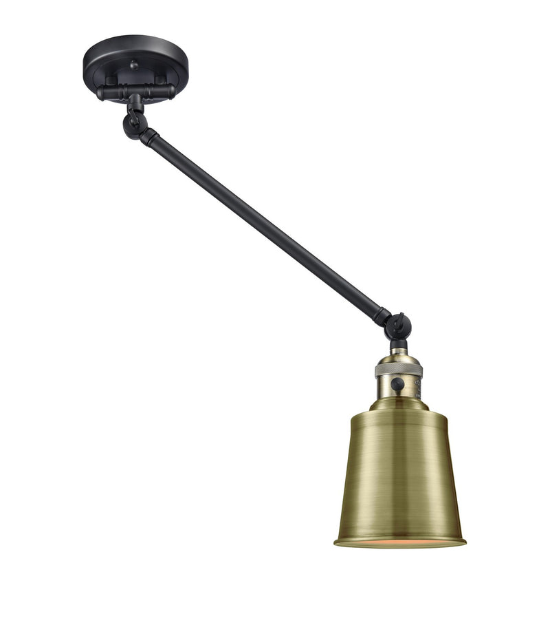 Innovations 237-BAB-M9-AB One Light Swing Arm Lamp, Black Antique Brass