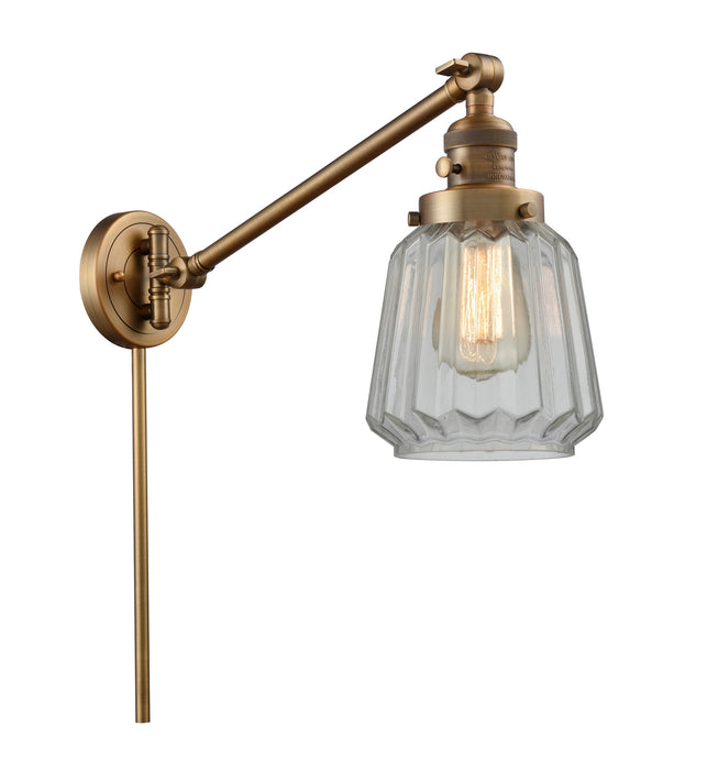 Innovations 237-BB-G142 One Light Swing Arm Lamp, Brushed Brass