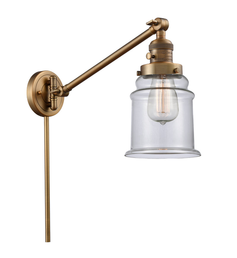 Innovations 237-BB-G182 One Light Swing Arm Lamp, Brushed Brass