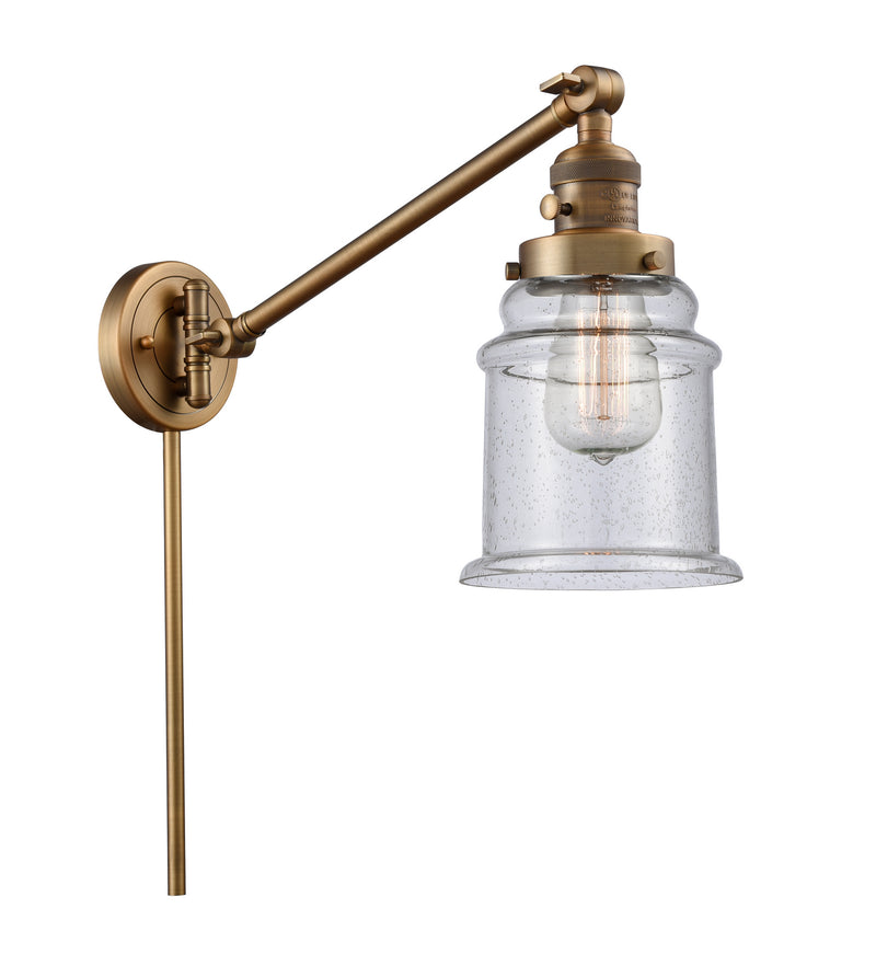Innovations 237-BB-G184 One Light Swing Arm Lamp, Brushed Brass