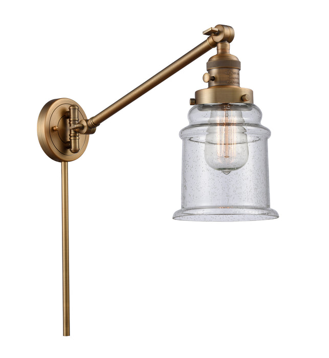 Innovations 237-BB-G184 One Light Swing Arm Lamp, Brushed Brass