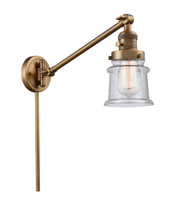 Innovations 237-BB-G184S One Light Swing Arm Lamp, Brushed Brass