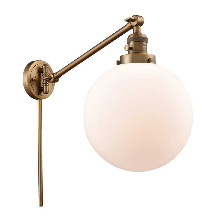 Innovations 237-BB-G201-10 One Light Swing Arm Lamp, Brushed Brass